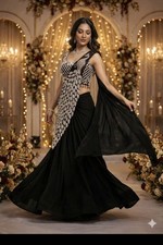 Ready-to-Wear Designer Saree for Adults Bollywood Party and Indian Pakistani Wed
