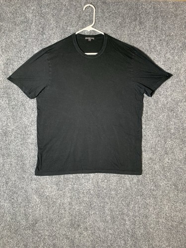James Perse Standard T-Shirt Mens Small 1 Black Blank Cotton Crewneck USA Made - Picture 7 of 19