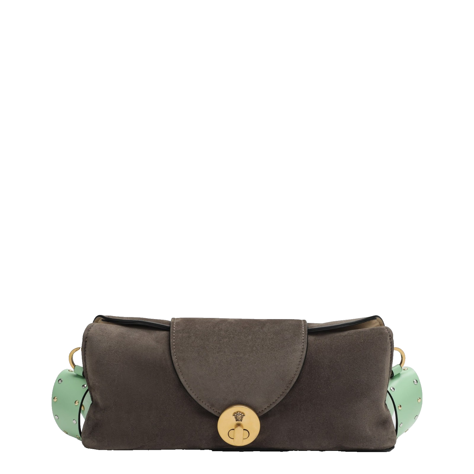 VERSACE Vivian Taupe Mint Suede Clutch Bag New & Authentic