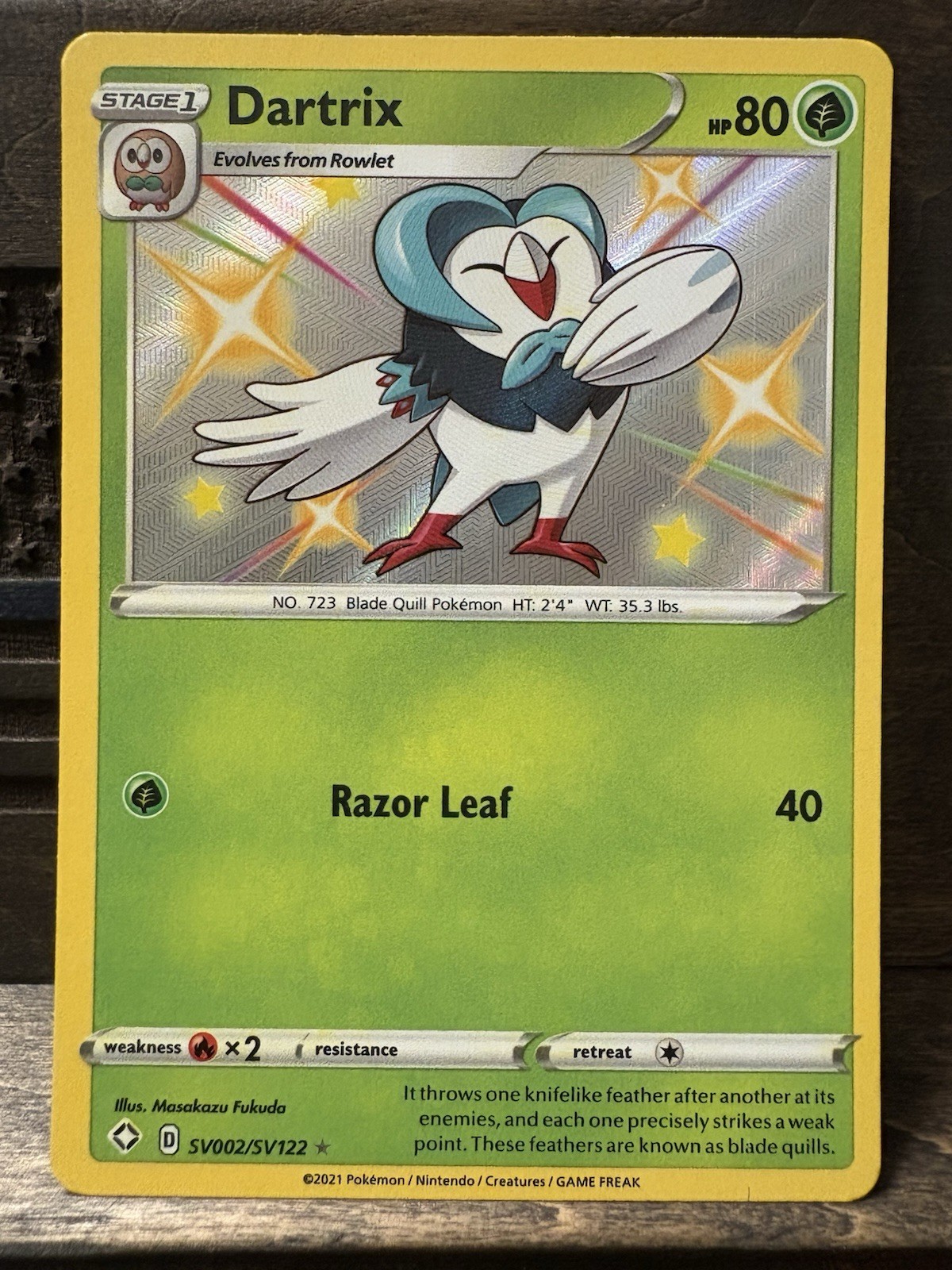 Pokemon TCG Shining Fates #SV002/SV122 Dartrix NM