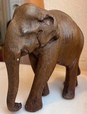 indischer Elefant Holz- Figur Elefant ca 12x12x6cm naturbraun Handarbeit Deko