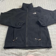 The North Face Fleece Jacket Mens Medium Black Full Zip Outdoor Pockets Hiking