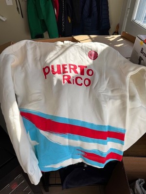 NEW Bad Bunny Puerto Rico Flag Hoodie Size Mediu DTMF Debi Tirar Mas Fotos White