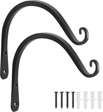 2 Pack 8 Inch Plant Hangers Outdoor Metal, Plant Hooks for Wall Indoor, Outdoor 