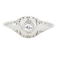 .12ct Round Cut Diamond Solitaire Engagement Ring 18k White Gold Size 6.25