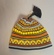 Columbia Youth Fair Isle Knit Winter Beanie Pompom Black Pink Youth 0/S