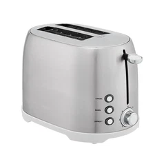 Amazon Basics 2 Slice Toaster, Cool Touch Stainless Steel, 7 Browning Settings