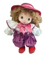 VTG Applause Rock N Rag Sassy Cassy Doll 1984 Barbara York Curly Hair Straw Hat