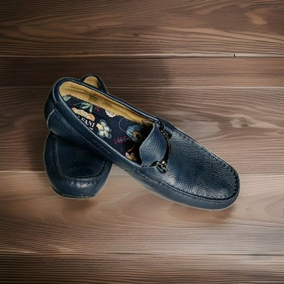 Alfani Marcus Shoe Men 9.5 Blue Monk Strap Leather Dress Slip On Lined