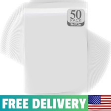 Versatile 50 Pack 9x12 Transparent Bags - Durable Protection for Photos  More