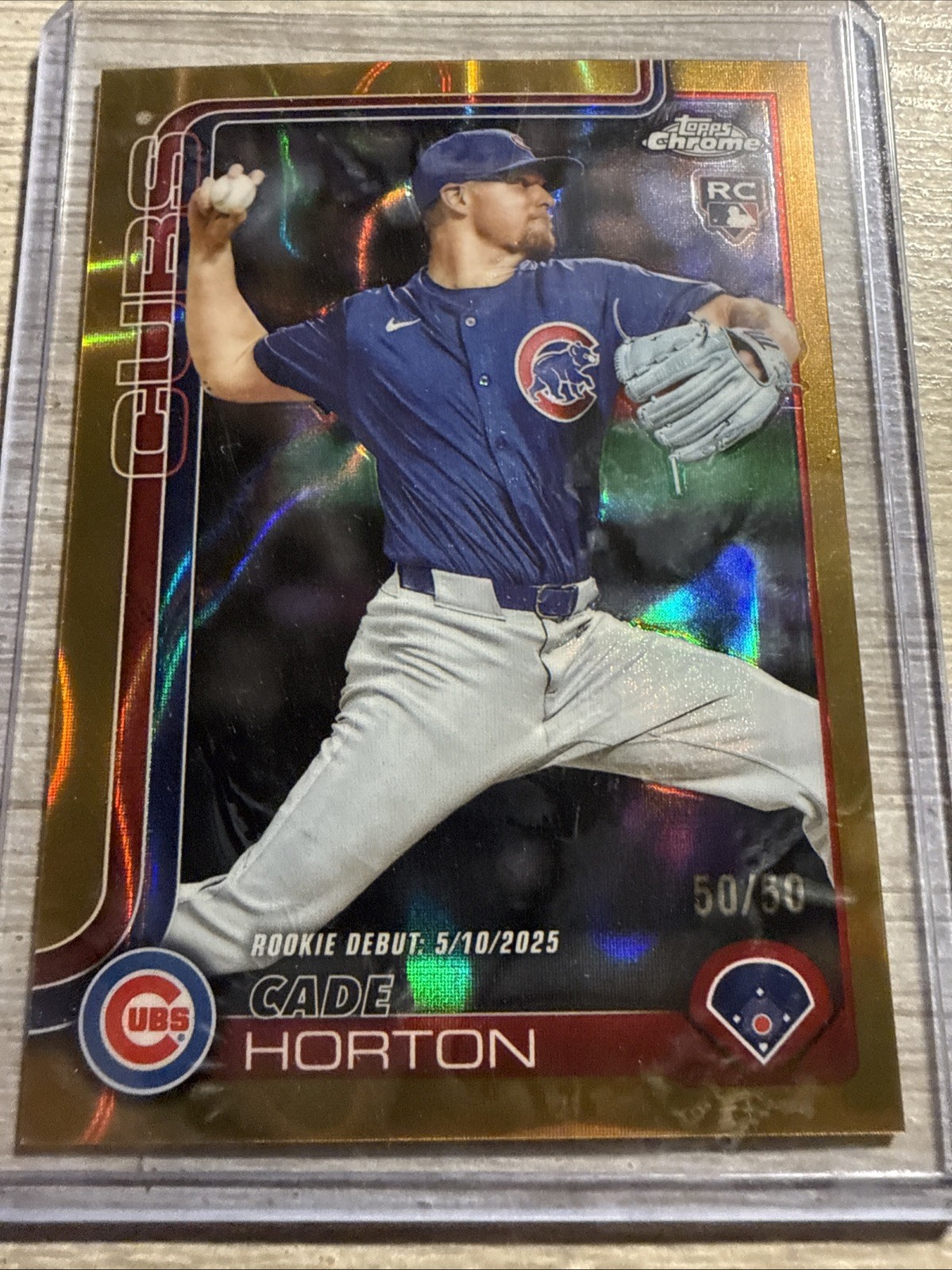 CADE HORTON 2025 TOPPS CHROME UPDATE ROOKIE DEBUT PURPLE RC /250 Q3967