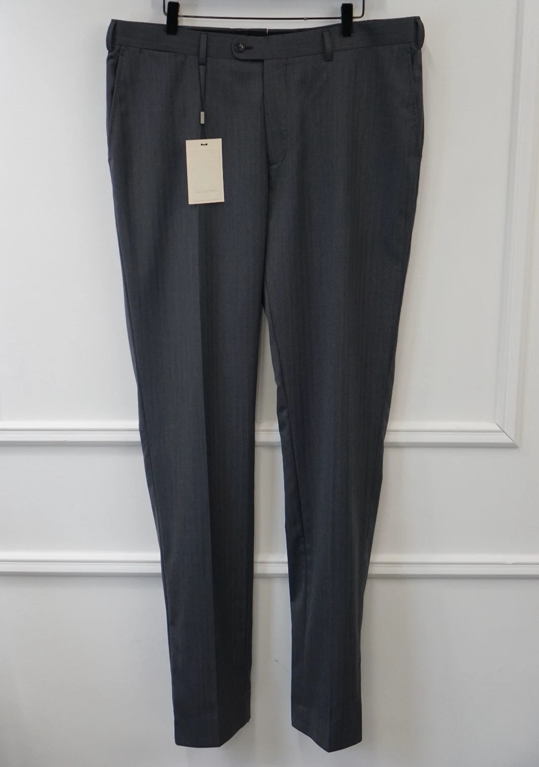 Men Suitsupply Pants Trousers Brescia Grey Wool Size 110 EU56L UK/US46L