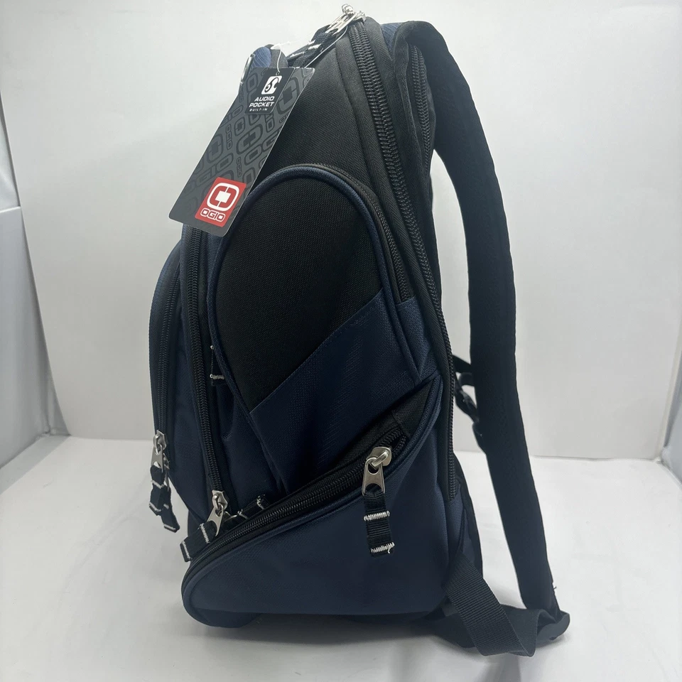 Mochila acolchada para computadora portátil Ogio Mastermind azul negra logotipo de la empresa - NUEVA CON ETIQUETAS Foto 2 de 4