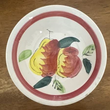 Vintage Serving Bowl Stoneware Japan 1970s Pears Hand Painted