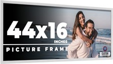 44x16 Frame White Wood Picture Photo Frame with UV Acrylic and Acid Free Backing