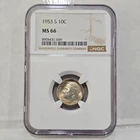 1953-S Roosevelt Dime 10C Silver 0.9 Business Strike KM#198 NGC MS66