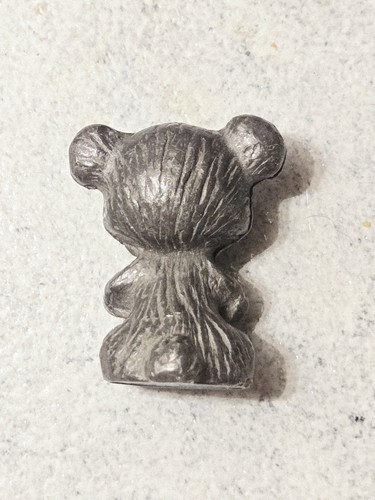 Pewter Teddy Bear With Purple Faux Amethyst Heart Birthstone Mini February - Picture 2 of 3