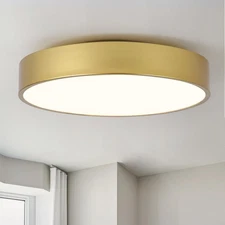Modern Gold Flush Mount Ceiling Light Fixture,Contemporary 3-Light Round Ceil...