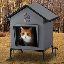 Cat Houses for Outdoor, Insulated  Weatherproof, Elevated Base