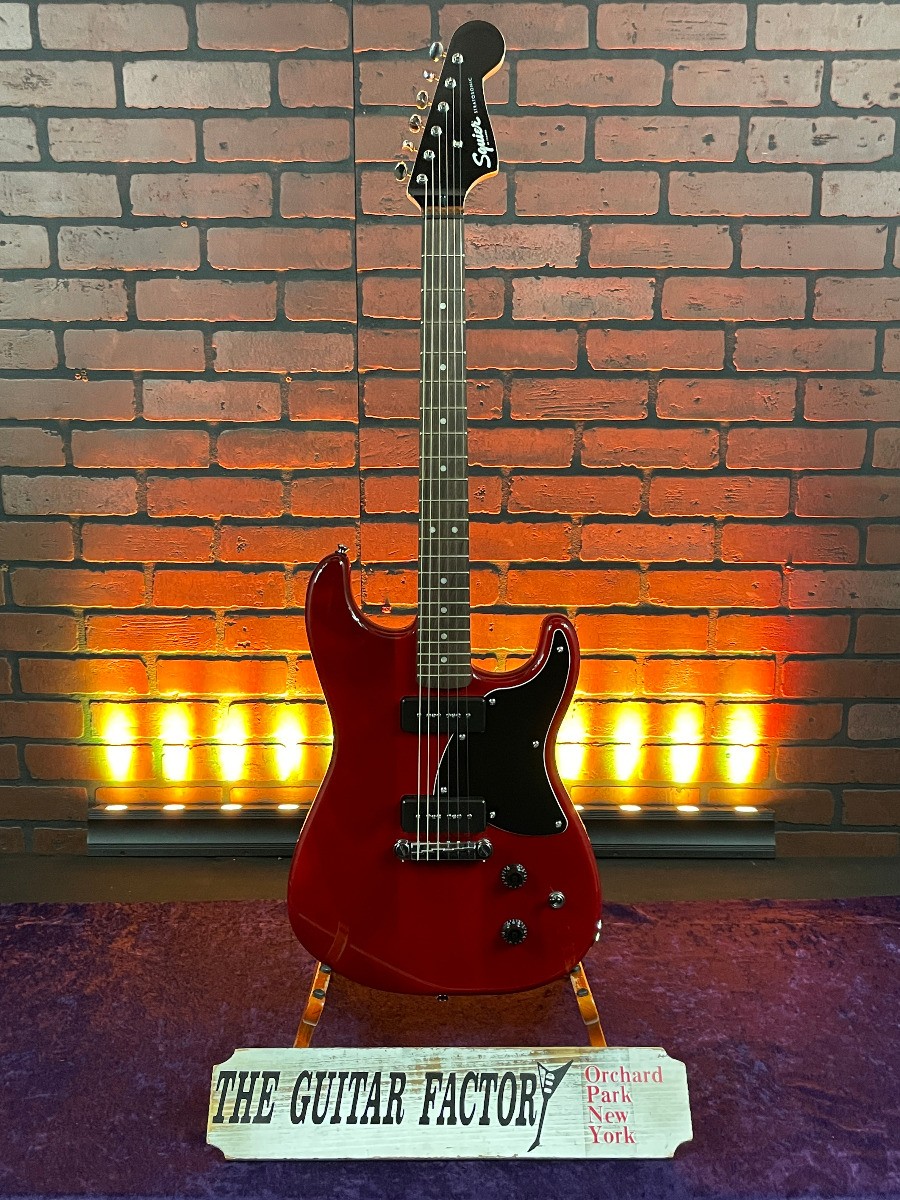 Squier Paranormal Strat-O-Sonic, Crimson Red Transparent Electric Guitar