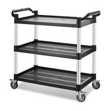 Utility Rolling Carts with Wheels, Large Size Plastic Service Carts, Heavy Du...
