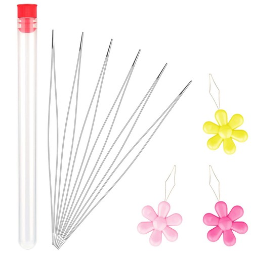 6 Pieces Beading Needles Big Eye Beading Needles Beading Embroidery Stainless...
