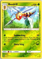 Beedrill 3/111 Reverse Holo Rare - Sun & Moon Crimson Invasion