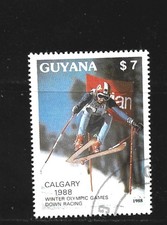 Guyana 1988 Calgary Winter Olympics Single CTO