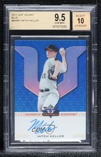 2017 Leaf Valiant Draft Blue 11/35 Mitch Keller BGS 9.5 GEM MINT Auto 0s3