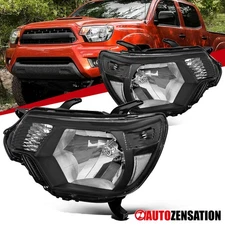Fit 2012-2015 Toyota Tacoma Black Headlights Headlamps Left+Right 12 13 14 15