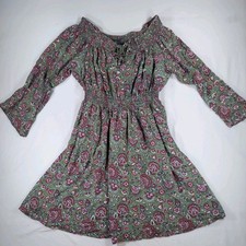 Torrid Size 1 Women's Paisley Dress Cottagecore Boho Floral Fairy Fit And Flare