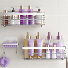 Shower Caddy 3 Pack SUS304 Stainless Steel-No Drilling-Shower Bathroom Shelves R