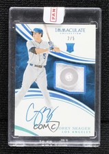 2016 Panini Immaculate Rookie Blue 2/5 Corey Seager #105 Patch Auto v9t