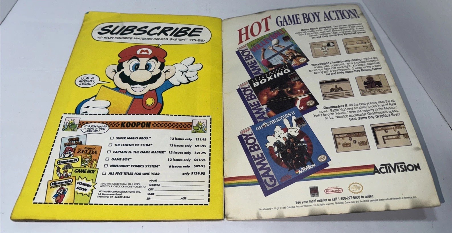 Game Boy Valiant Vol. 1 No. 1 Vintage 1990 Nintendo Comics System w/ Reg. Card