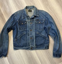 Vintage Wrangler Denim Jacket Men Size 42 Made in USA Blue Jean Trucker Western