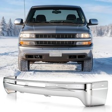 1-piece Front Bumper For 1999-2002 Chevy Silverado 1500 Steel Front Bar Chrome