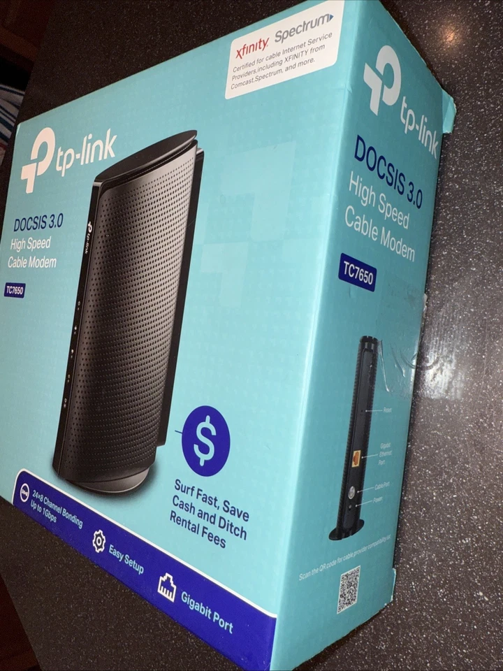 TP Link TC 7650 High Speed Cable Modem Up To 1000mbps DOCSIS 3.0 - Image 3 of 4