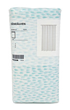 IKEA R NE LVEN Shower Curtain White/Turquoise 71" x 71" Rain Drop 705.128.51  NEW