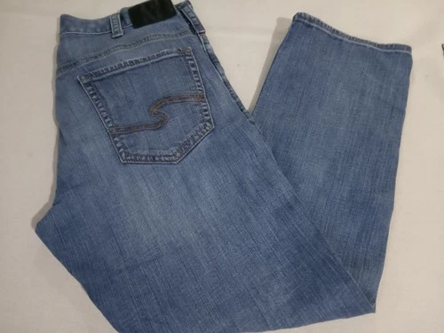 Silver Jeans Co Hunter Jeans Mens 34x30 Blue Denim Straight Leg Western Cowboy 