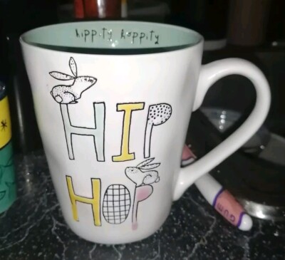 Hip Hop Hippity Hoppity Large Coffee Mug Cup Bunny Rabbit Spring Easter