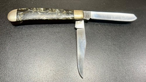 Vintage 2007 Buck 382 Trapper 2-Blade Pocket Knife, Kirinite Scales