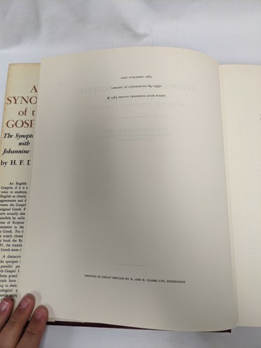 A Synopsis of the Gospels, H. F. D. Sparks; 1964 Theology w/ Johannine Parallels - Picture 12 of 12
