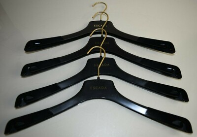 ESCADA Hangers Set Of 4 for Suit Jacket Coat Sweater Blouse BLACK GOLD 