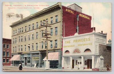 Postcard Hotel Kendall & Princess Theatre South Framingham Massachusetts