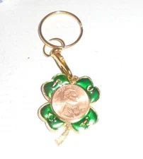 Lucky Coin Token Lincoln Penny Keychain Chain Pendant Birthday Clover 2020 Luck 