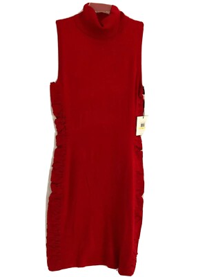 calvin klein red sweater dress