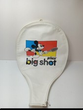 Vintage Disney Prince Big Shot Tennis Racquet Mickey and Goofy Blue Red w/Cover