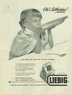 Advertising 0521 1955 Liebig Catherine Soup Way to Stand at Table