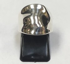 VINTAGE STERLING SILVER WAVY RING WAVES BAND CURVY
