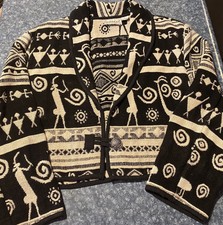 Flashback Vintage Aztec Blazer Jacket Western Cropped Cotton Tapestry Small Nwot